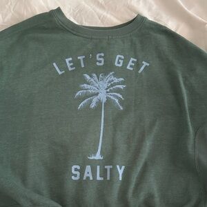 Billabong Green Sweatshirt with Blue Print